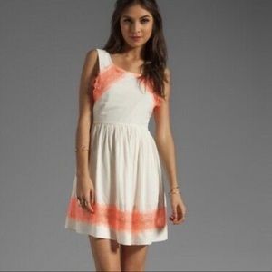 White with Orange Lace Free People Sundress